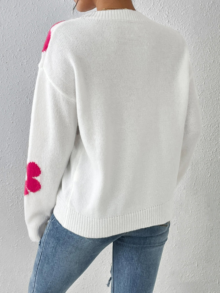Drune | Strickpullover mit Blumenmuster