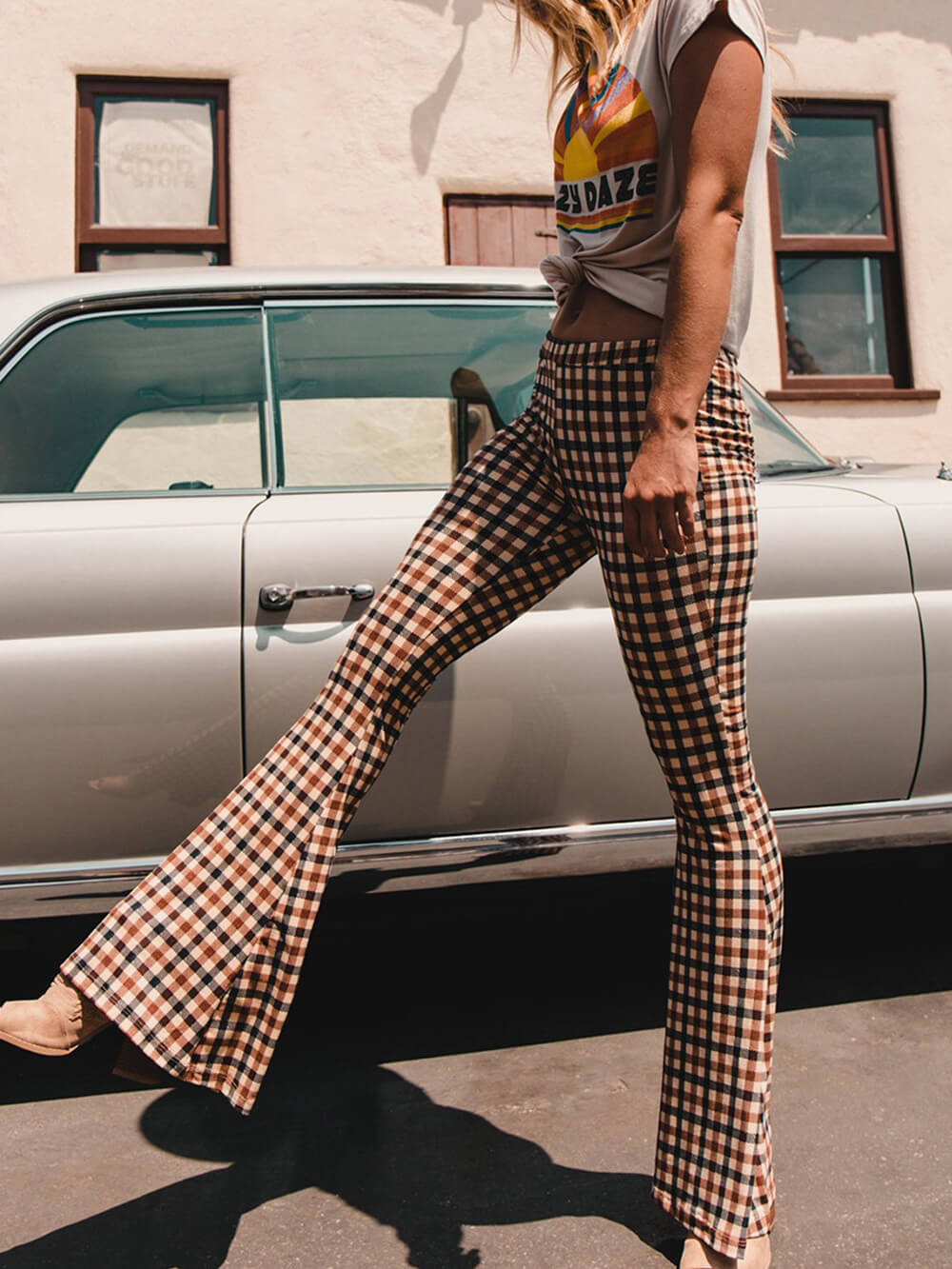 Drune | Karierte Hose mit weitem Bein