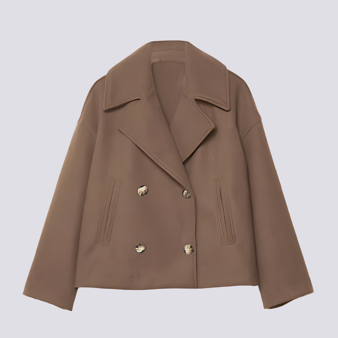 Drune | Schicke kurze Wolljacke mit Reverskragen für Damen