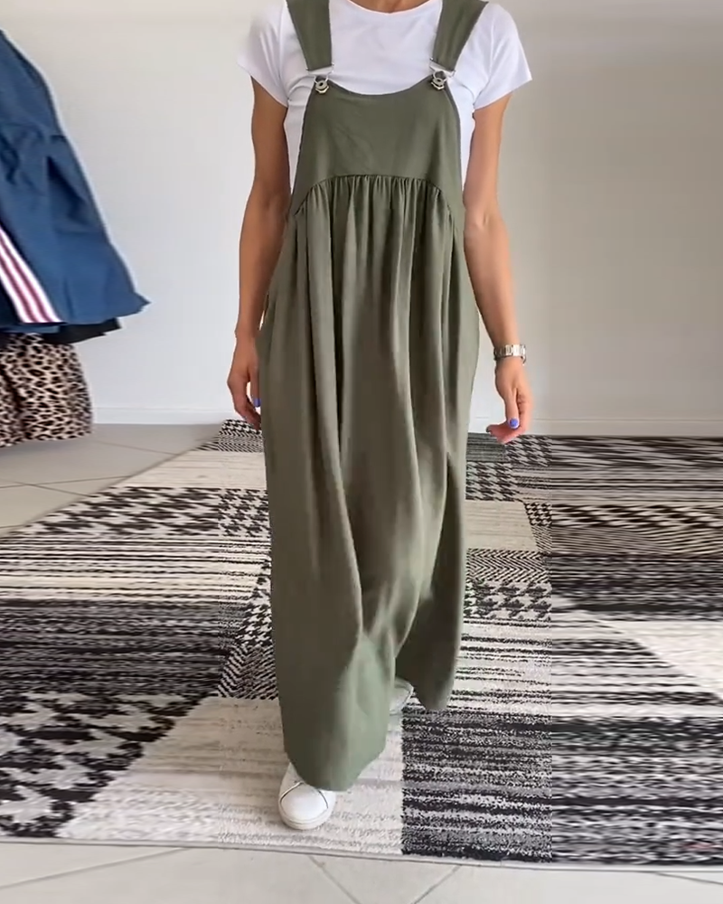 Drune | Kleid Lässig Einfarbig Hosenträger
