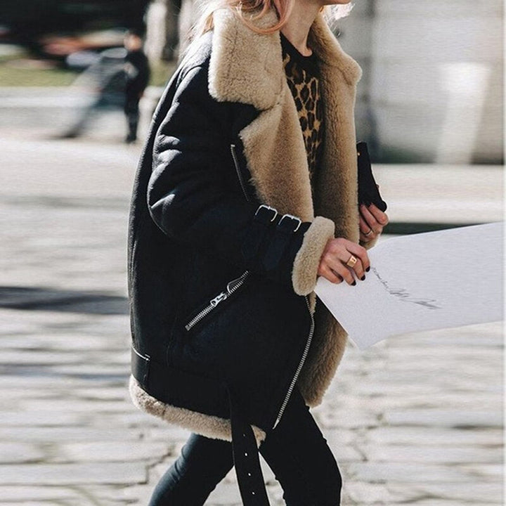 Drune – Wunderschöne Wildlederjacke mit Teddyfell