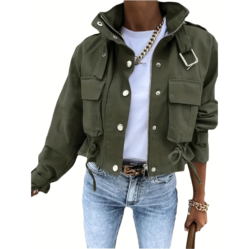 Drune | Fieldjacke Grün - Übergangsjacke Mit Hohem Kragen