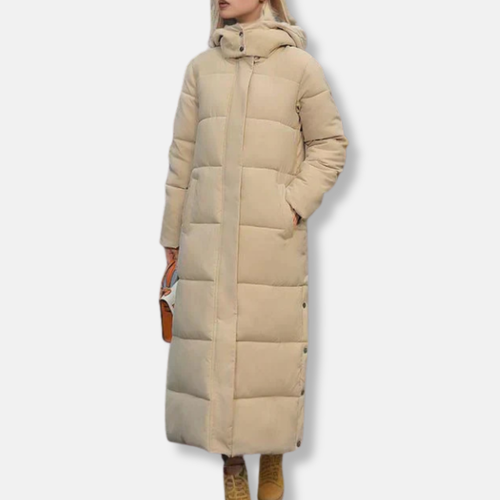 Drune | Pufferjacke Woven Blend Gesteppt Maxi Länge Hoher Kragen mit Kapuze