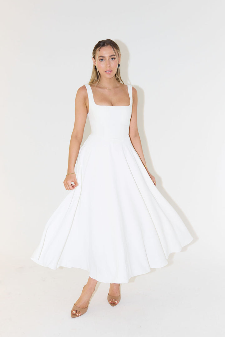 Drune | Midikleid mit quadratischer Ausschnitt