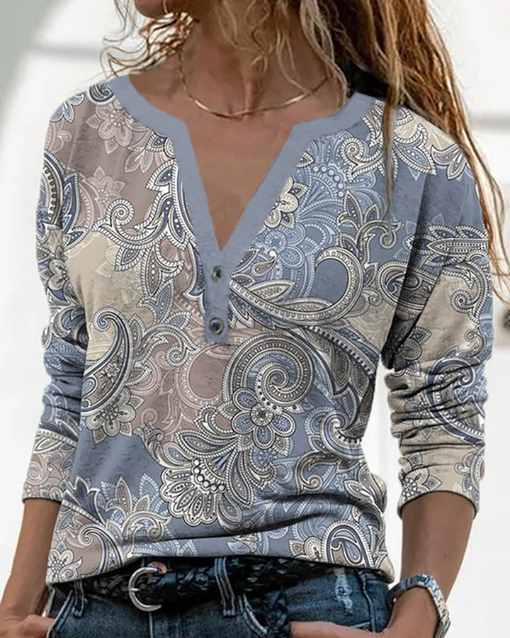 Drune | V-Ausschnitt und Paisley Muster