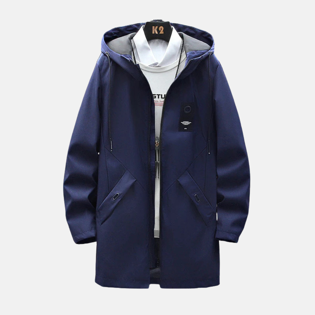 Drune | Kapuzenjacke - Mittellange Passform - Fleece-Fütterung - Winddicht Zip-Front Freizeitbekleidung
