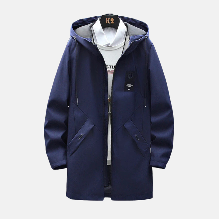 Drune | Kapuzenjacke - Mittellange Passform - Fleece-Fütterung - Winddicht Zip-Front Freizeitbekleidung