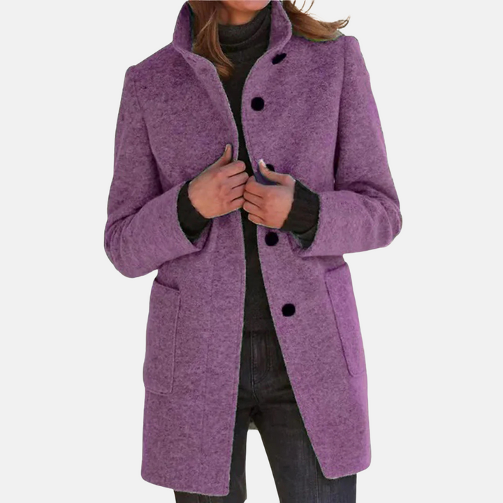 Drune | Vintage Tweed Damenjacke mit Elegantem Rollkragen