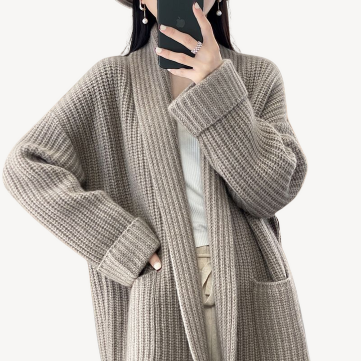 Drune | Damen Lange Strickcardigan Pullover