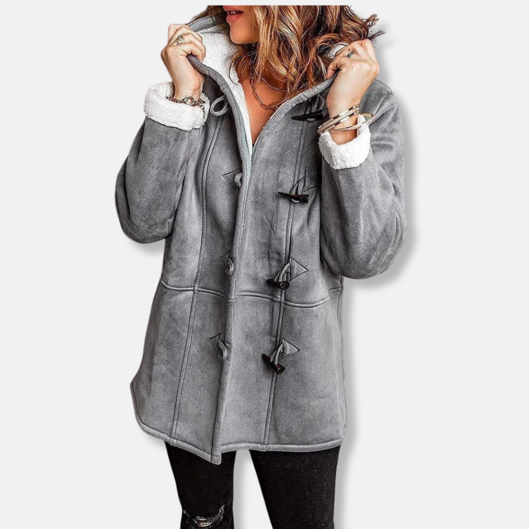 Drune | Fleecejacke - Relaxed Fit - Kapuze - Plüschfutter - Mittellang - Toggle-Verschluss