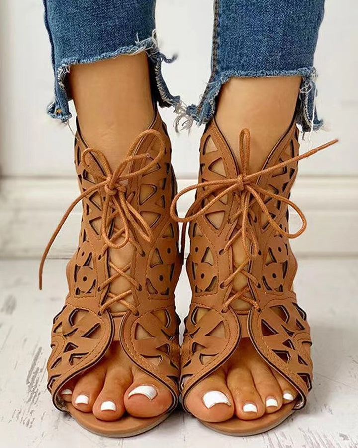 Drune | Flache Sandalen mit Cutouts für Frauen