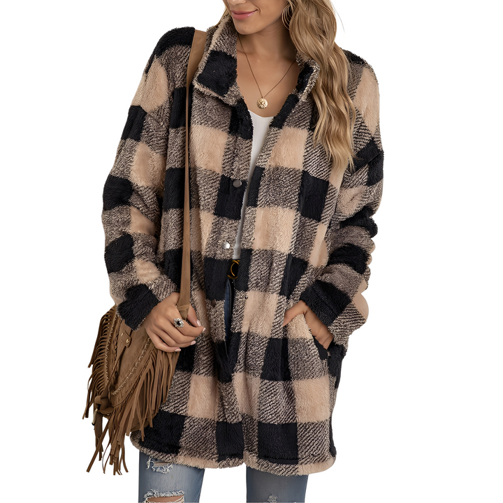 Drune | Stilvolle lange Damen-Karojacke