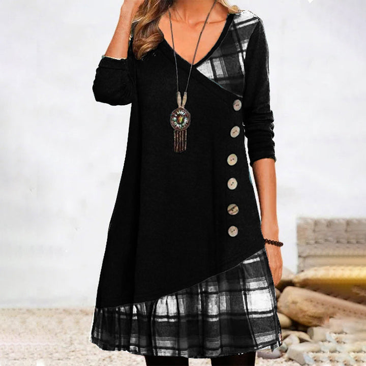 Drune | Langärmeliges Kariertes Kleid