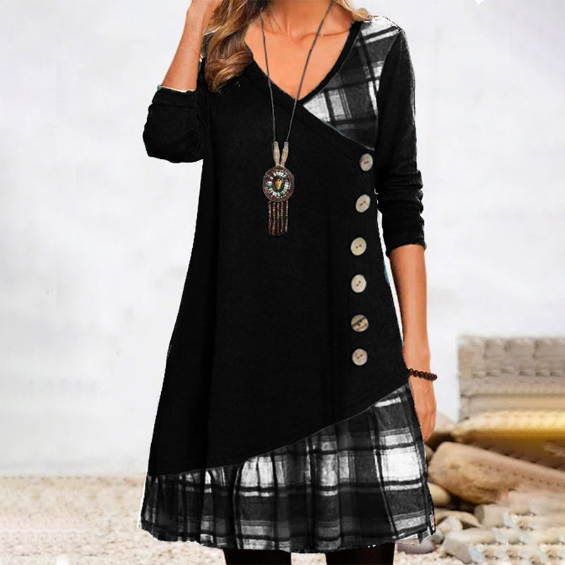 Drune | Langarm Kariert Kleid
