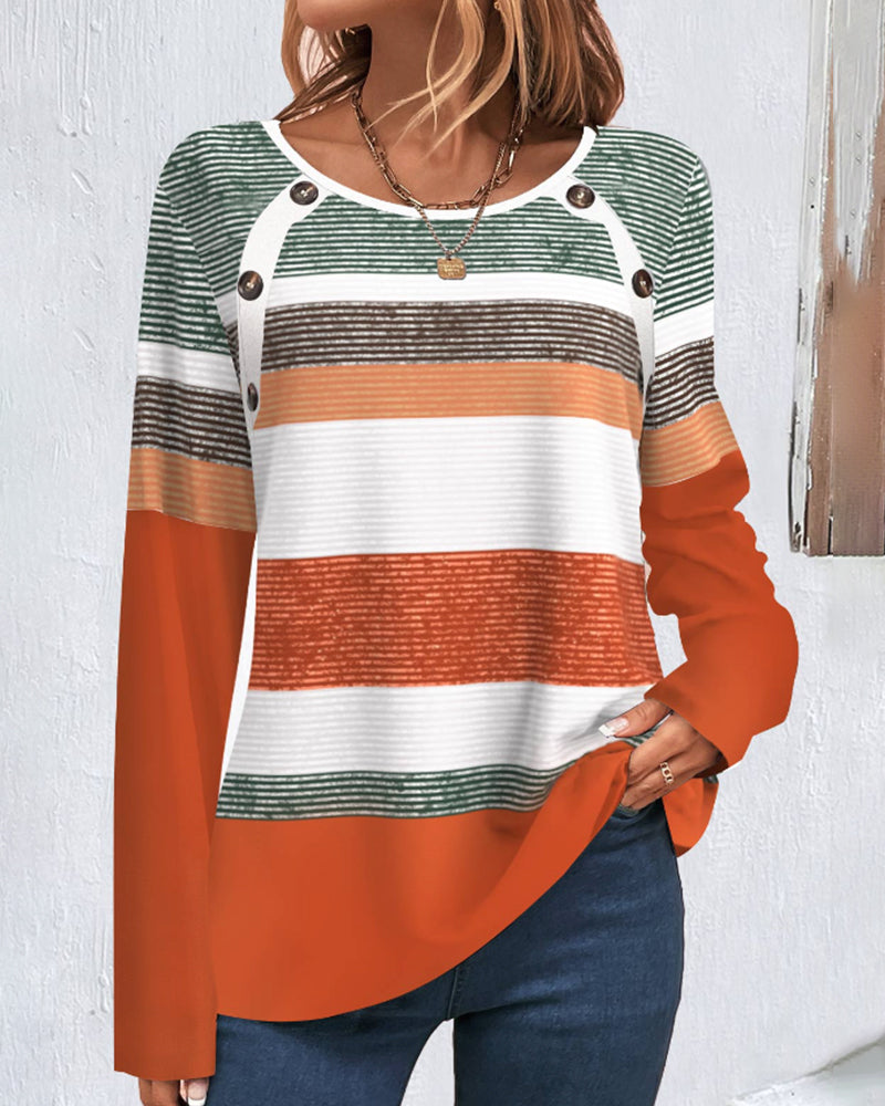 Drune | Colorblock Top mit Raglanärmeln
