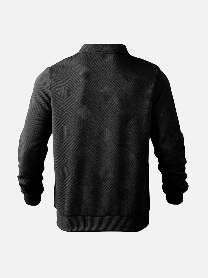 Drune | Halb-Zip Pullover mit Strukturmuster - Smart-Casual Stil für Alltag und Büro