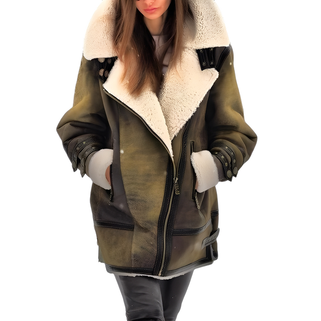 Drune | Elegante Damen-Lederjacke mit gemütlichem Futter