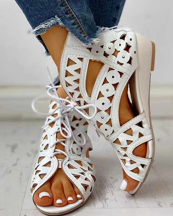 Drune | Flache Sandalen mit Cutouts für Frauen