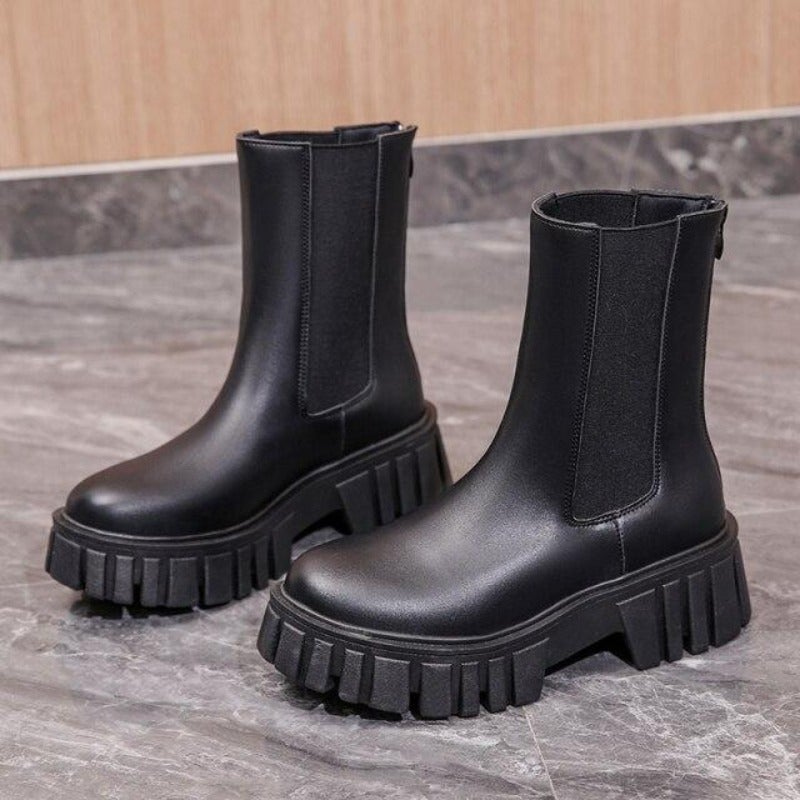 Drune | Damen Stiefel Modische Plateaustiefel Mit Slip on Design, Alltagstauglich