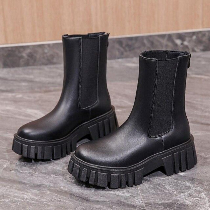 Drune | Damen Stiefel Modische Plateaustiefel Mit Slip on Design, Alltagstauglich
