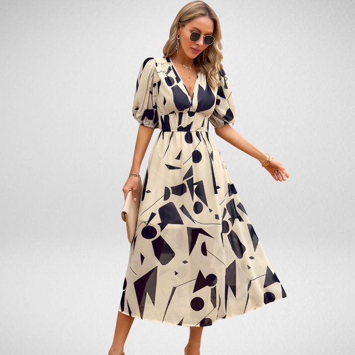 Drune | Midi Kleid Mit Dreiviertelärmeln