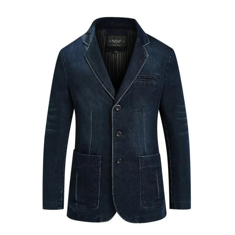 Drune | Herren Denim Baumwolle Blazerjacke