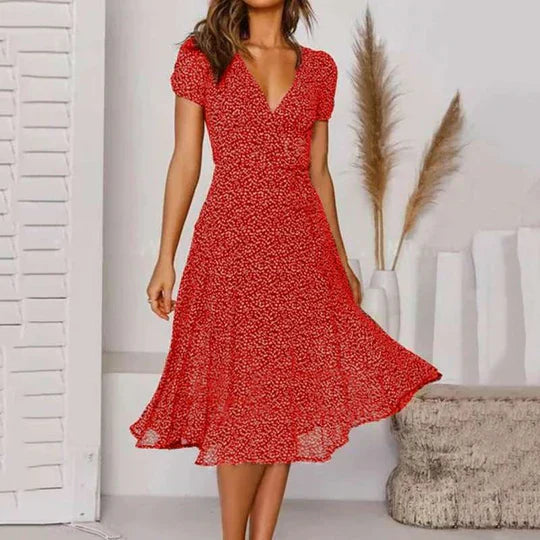 Drune | A-linien Kleid Mit V-ausschnitt & Schwingendem Saum
