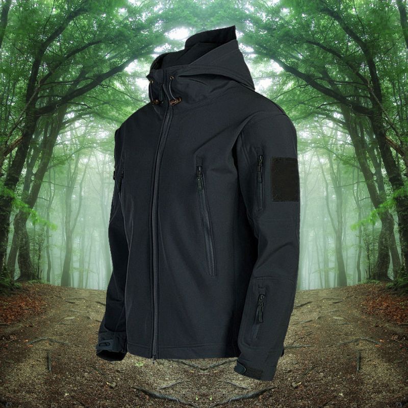 Drune | Herren Softshell Winterjacke - Kapuze Vollzip