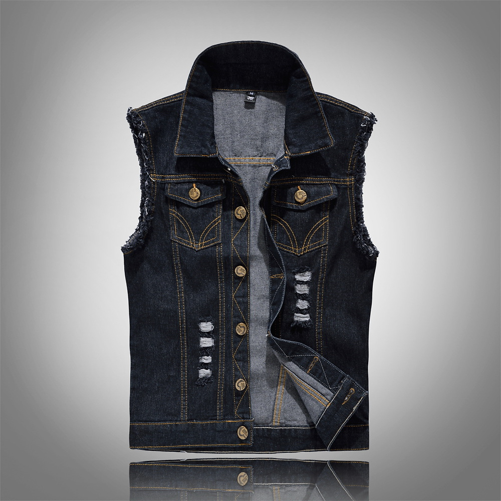 Drune Stylische Denim Weste für Herren