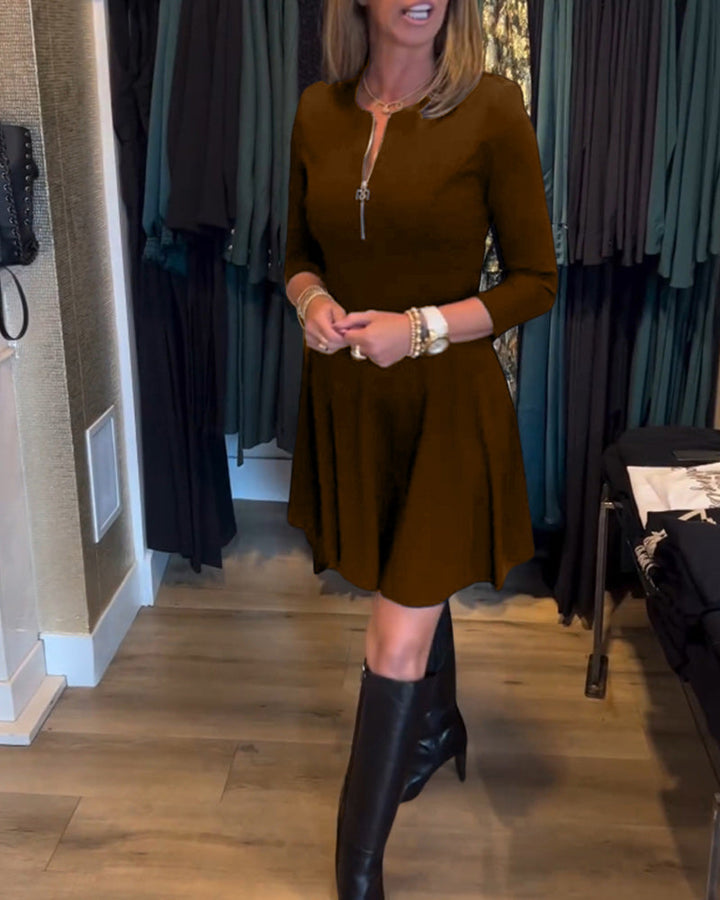 Drune | Kleid mit Einfarbigem Reißverschluss