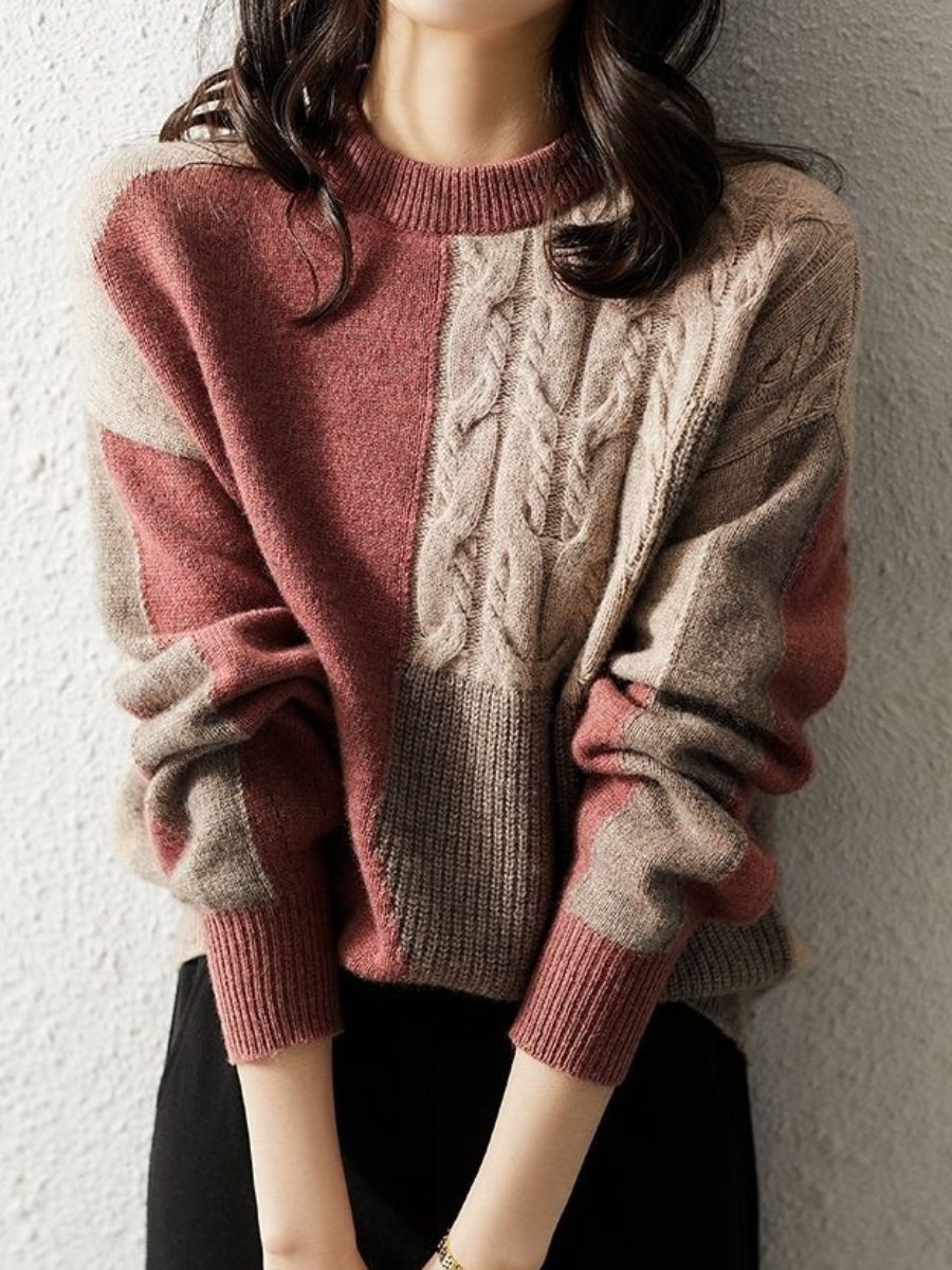 Drune | Chic &amp; stylish knit sweater in contrasting color