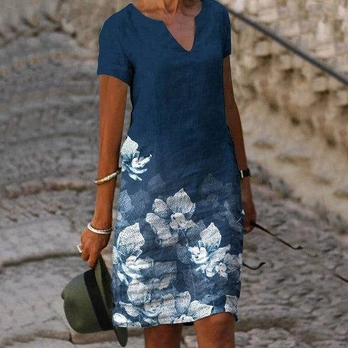 Drune | Blumenreich leichtes Baumwollkleid für Damen