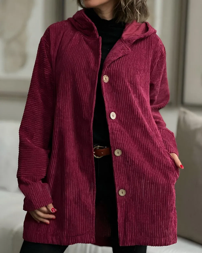 Drune | Damen Freizeit Cordjacke mit Kapuze