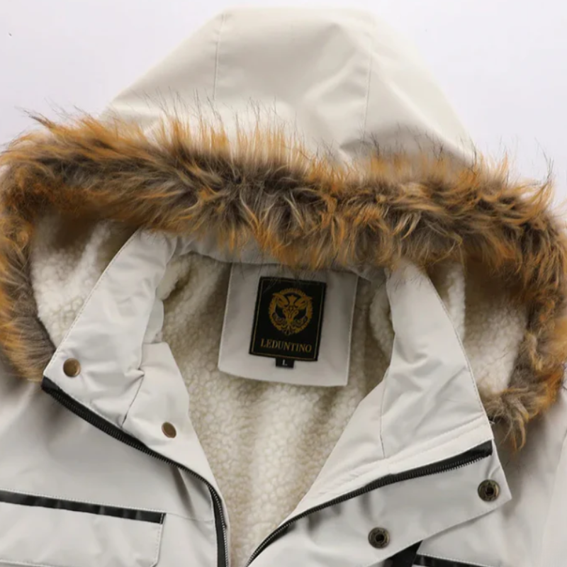 Drune | Herren Winterjacke mit verstellbarer Kapuze und Taschen-Detail-Design