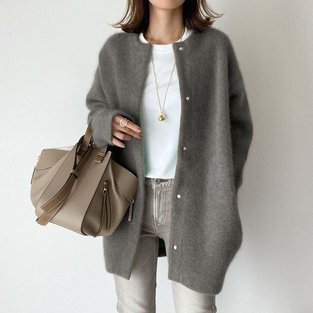 Drune | Minimalistischer Cardigan Kaschmir-mischung Einfach, Elegant