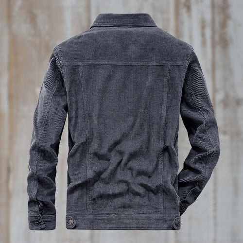 Drune | Cordjacke mit Knopfverschluss Baumwollmischung Zeitloses Design