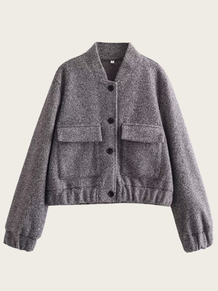 Drune | Graue Wollkurzjacke für Damen