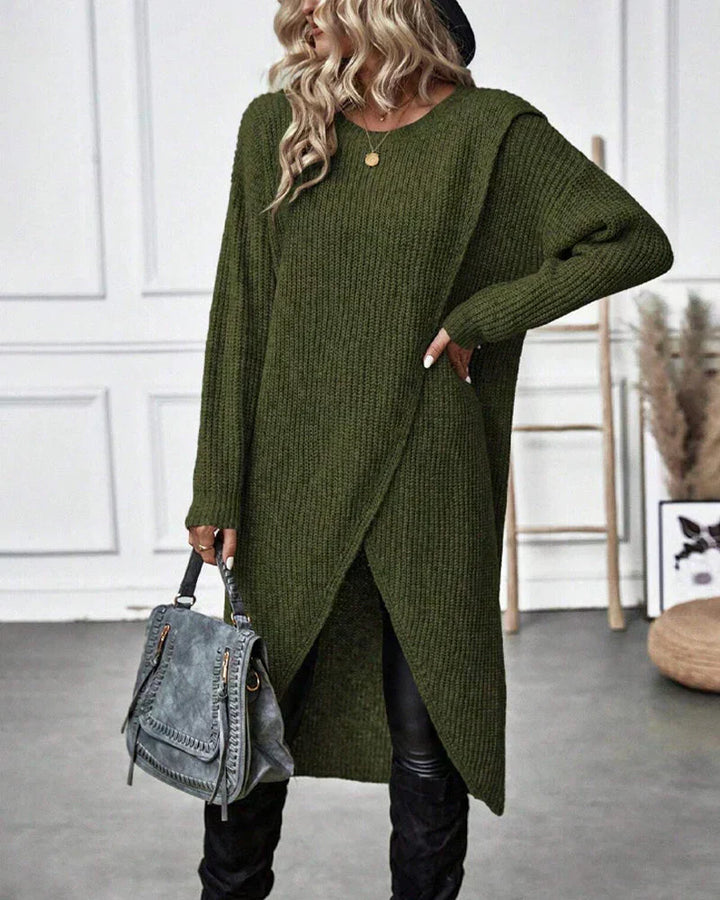 Drune | Asymmetrisches Stricktunika-kleid Polyester und Acryl Elegant und Modern