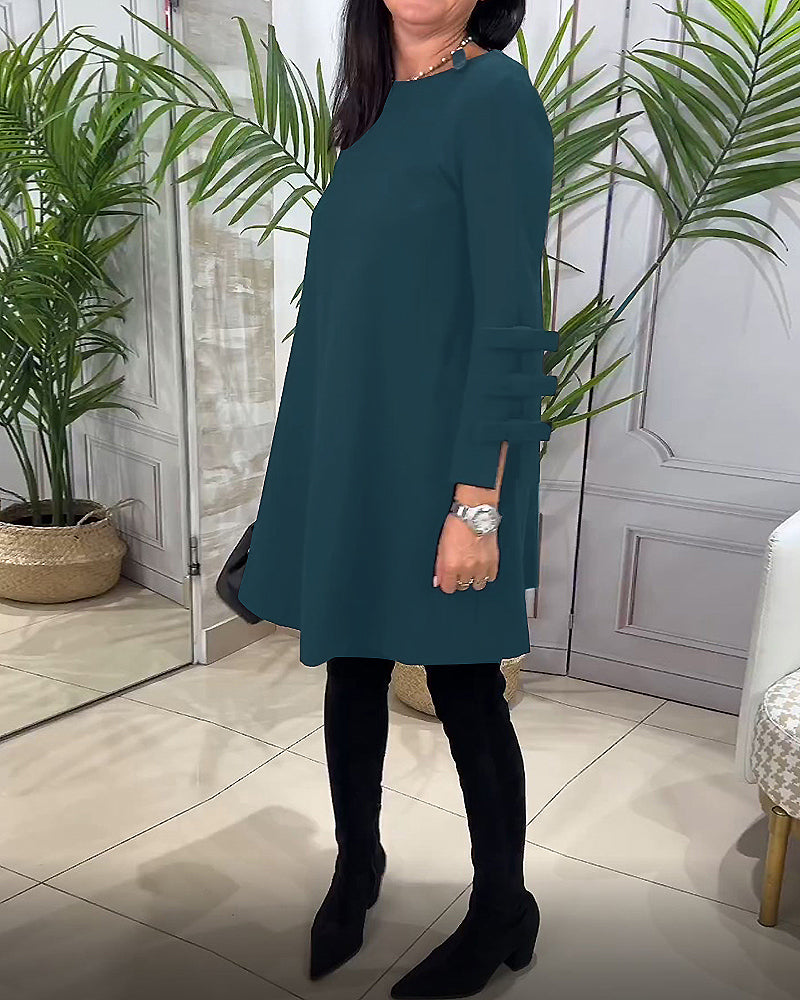 Drune | Knielanges Kleid mit Langen Ärmeln