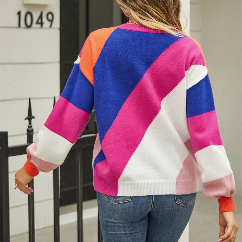 Drune | Farbige Strickjacke mit Geometrischem Muster Acryl Modern und Bequem