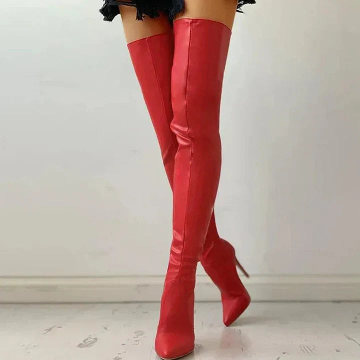 Drune | Bequeme Hochhackige Schuhe für Frauen Oberschenkel Hoch