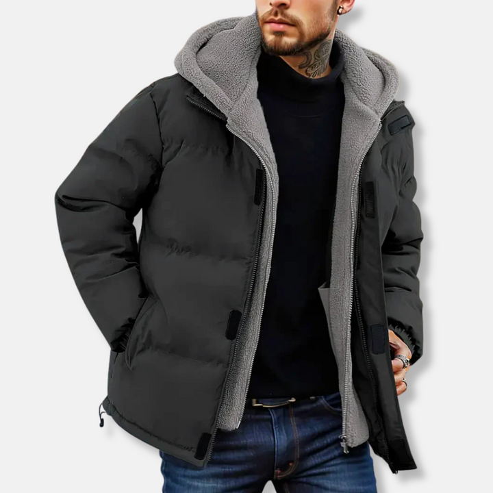 Drune | Pufferjacke - Steppdesign - Fleece-Futterkapuze - Wasserabweisend - Regulär Fit