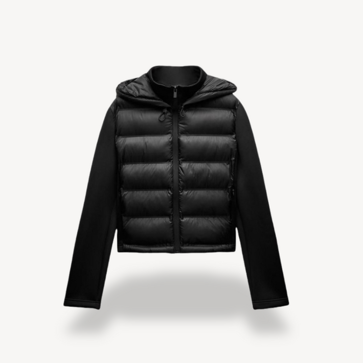 Drune | Schwarze Pufferjacke mit Kapuze für Frauen
