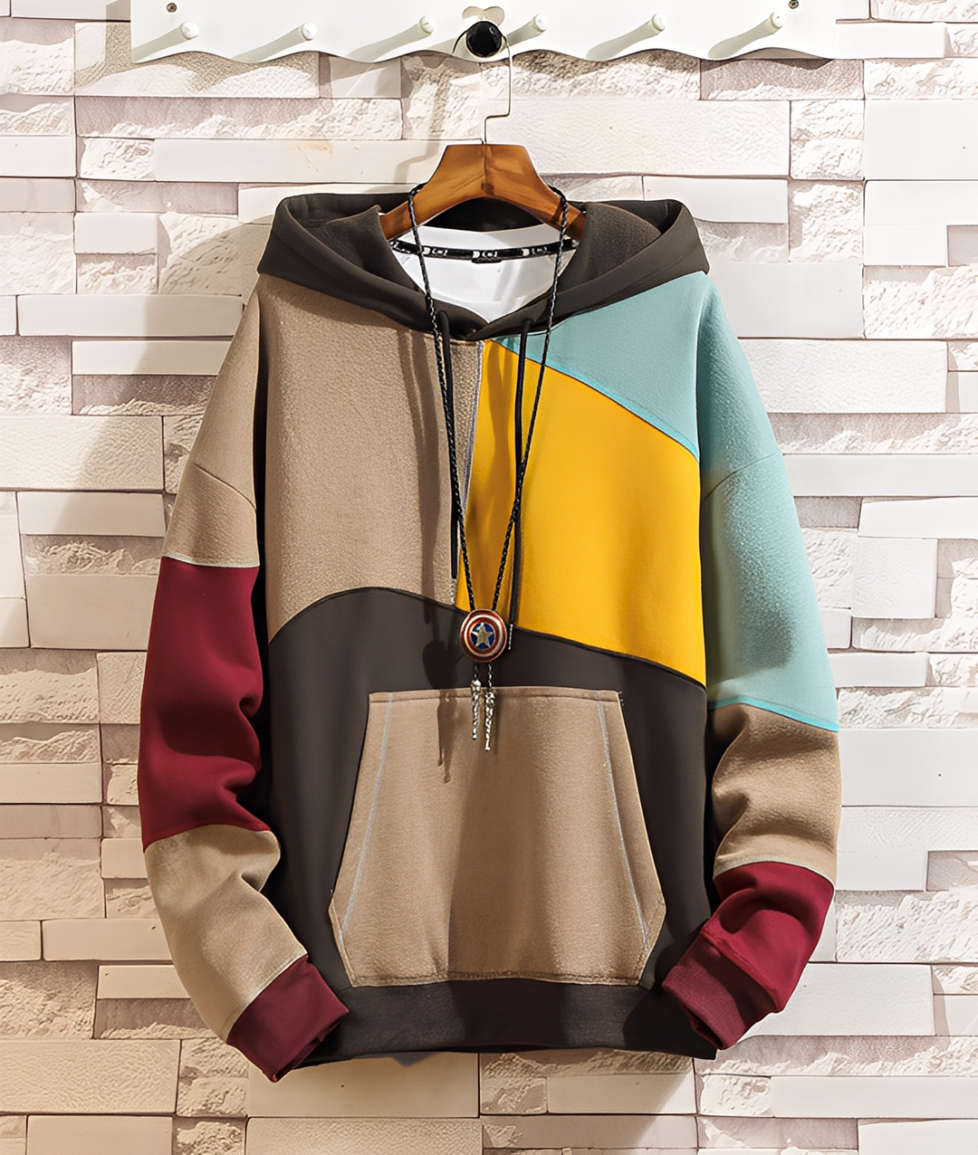 Drune | Farbiger, Lockere Hoodie für Männer