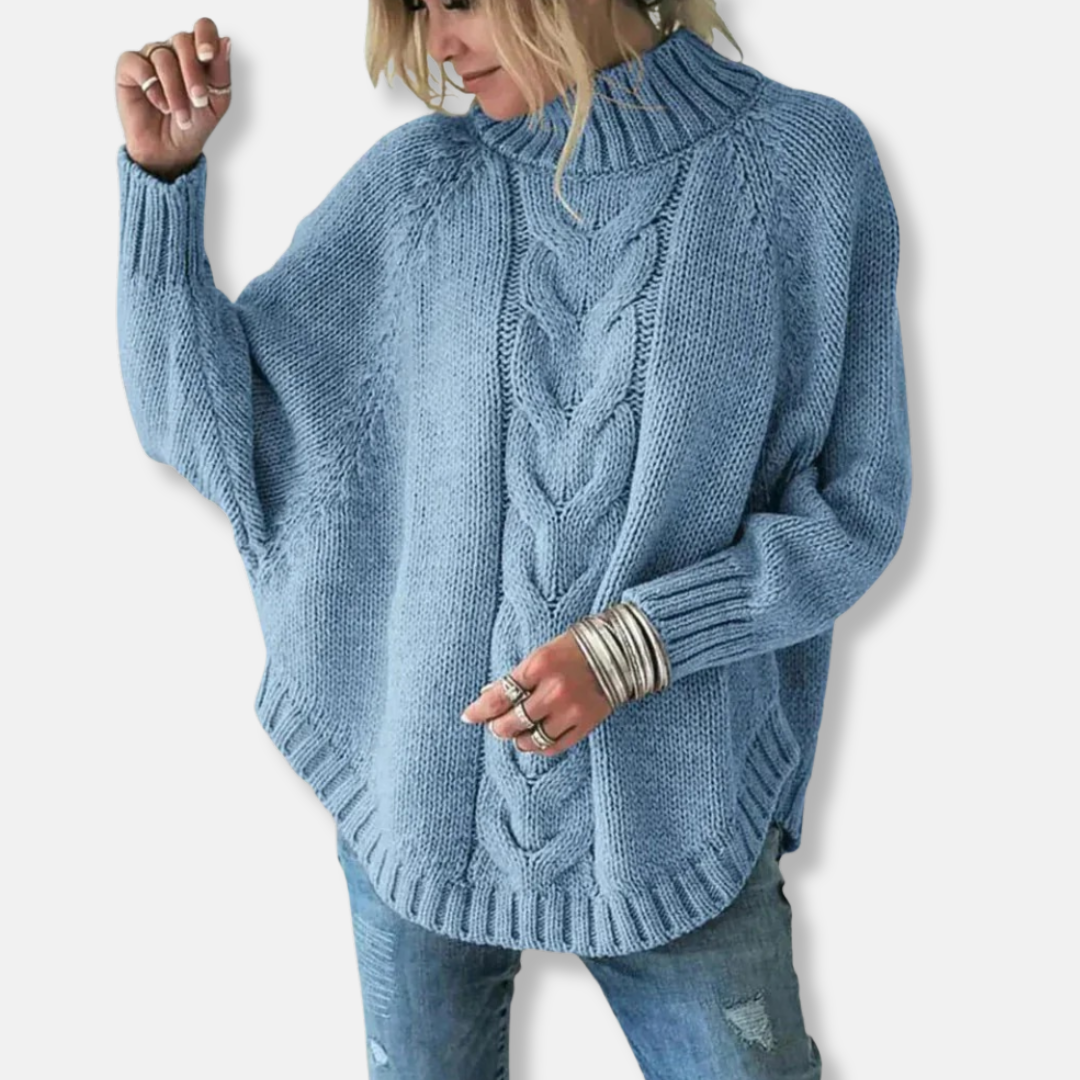 Drune | Wolle Übergröße Rollkragenpullover Kabelstrickpullover