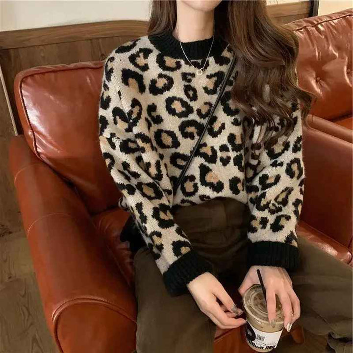 Drune | Stylischer Pullover mit Leopardenmuster