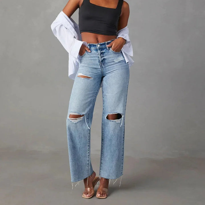 Drune | Zerrissene Hellblau Jeans