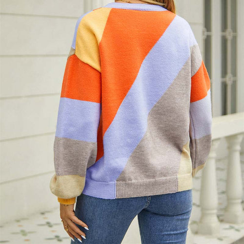 Drune | Farbige Strickjacke mit Geometrischem Muster Acryl Modern und Bequem