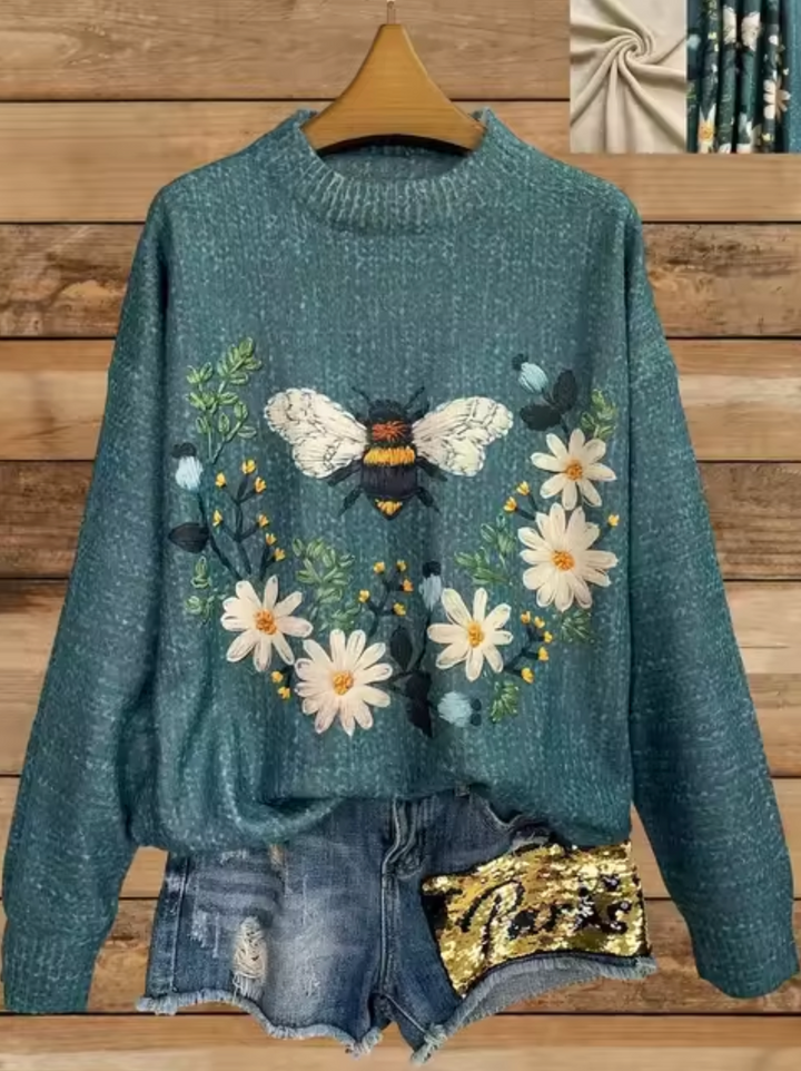 Drune | Gestrickter Pullover mit 3D-Druck