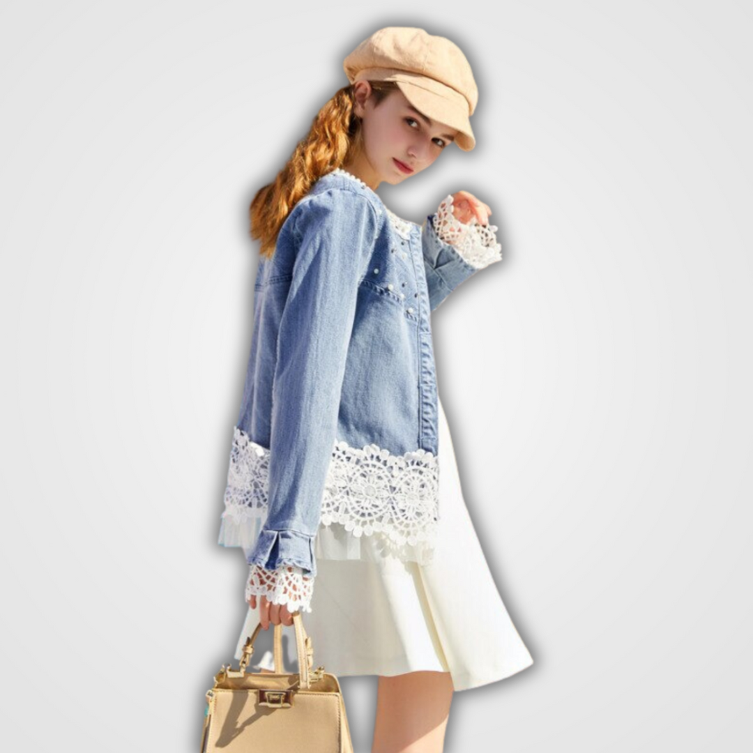Drune | Kanten Jeansjacke